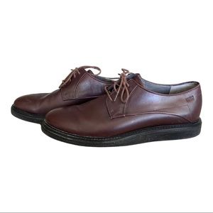Hugo Boss Burgundy Leather Derby Shoes